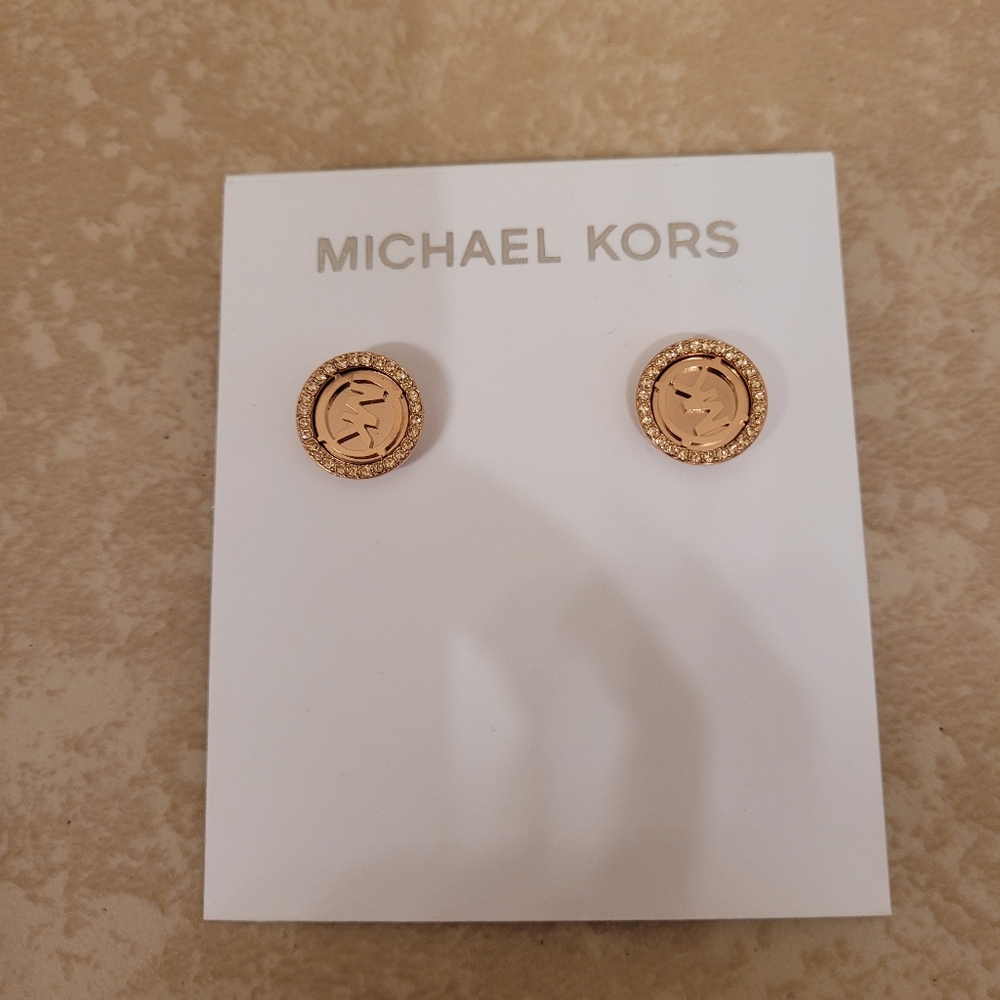 NWT MK Rose Gold Pave Studs